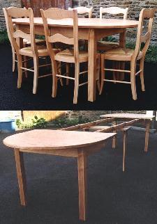 Table Semi-Ovale Pieds Carrés