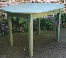 Table Semi-Ovale 130x90 Pieds Carrés